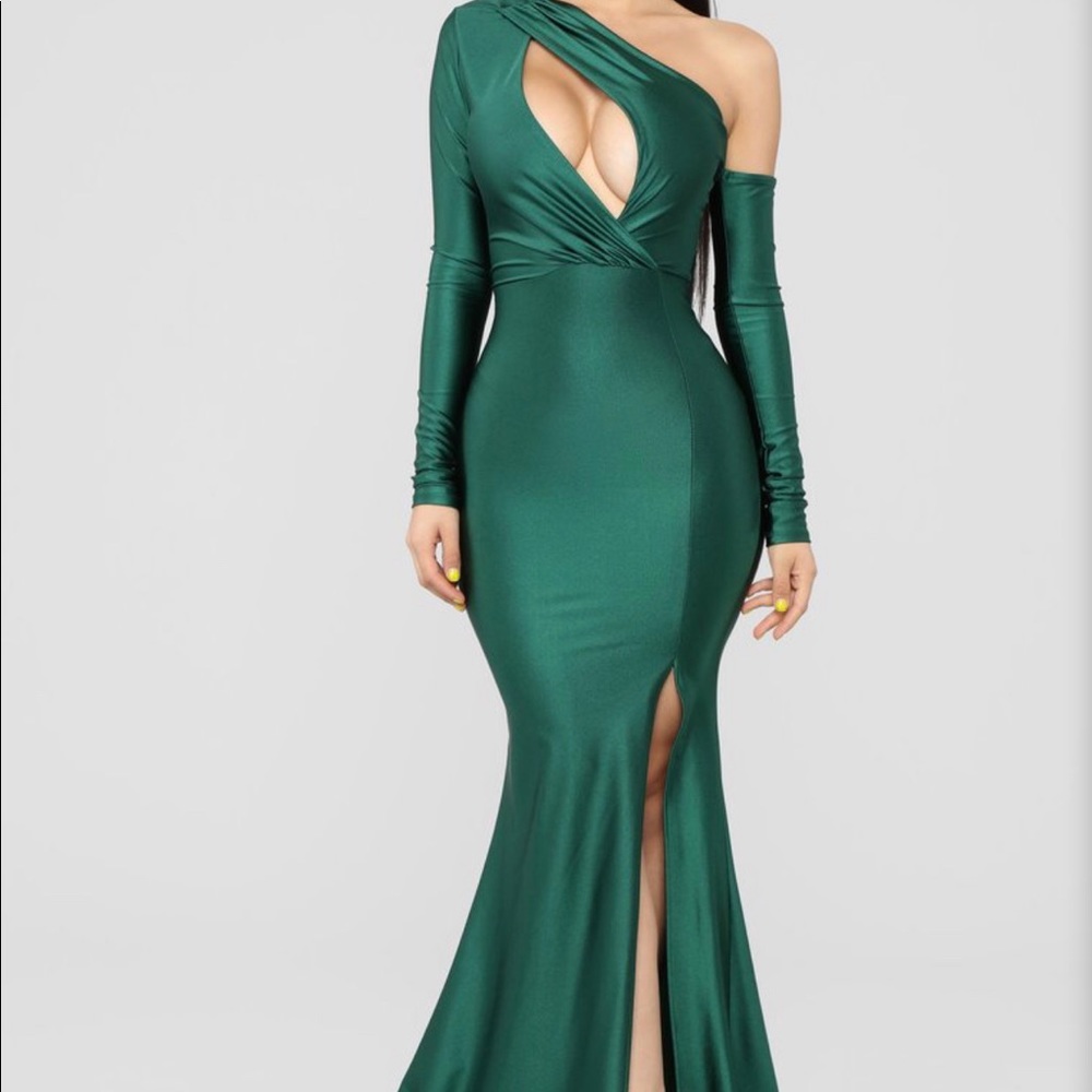 Long green formal dress